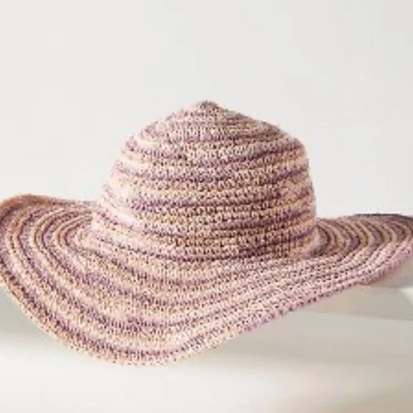 NWT Anthropologie Pink Space Dye Straw Bucket Hat - Picture 2 of 6
